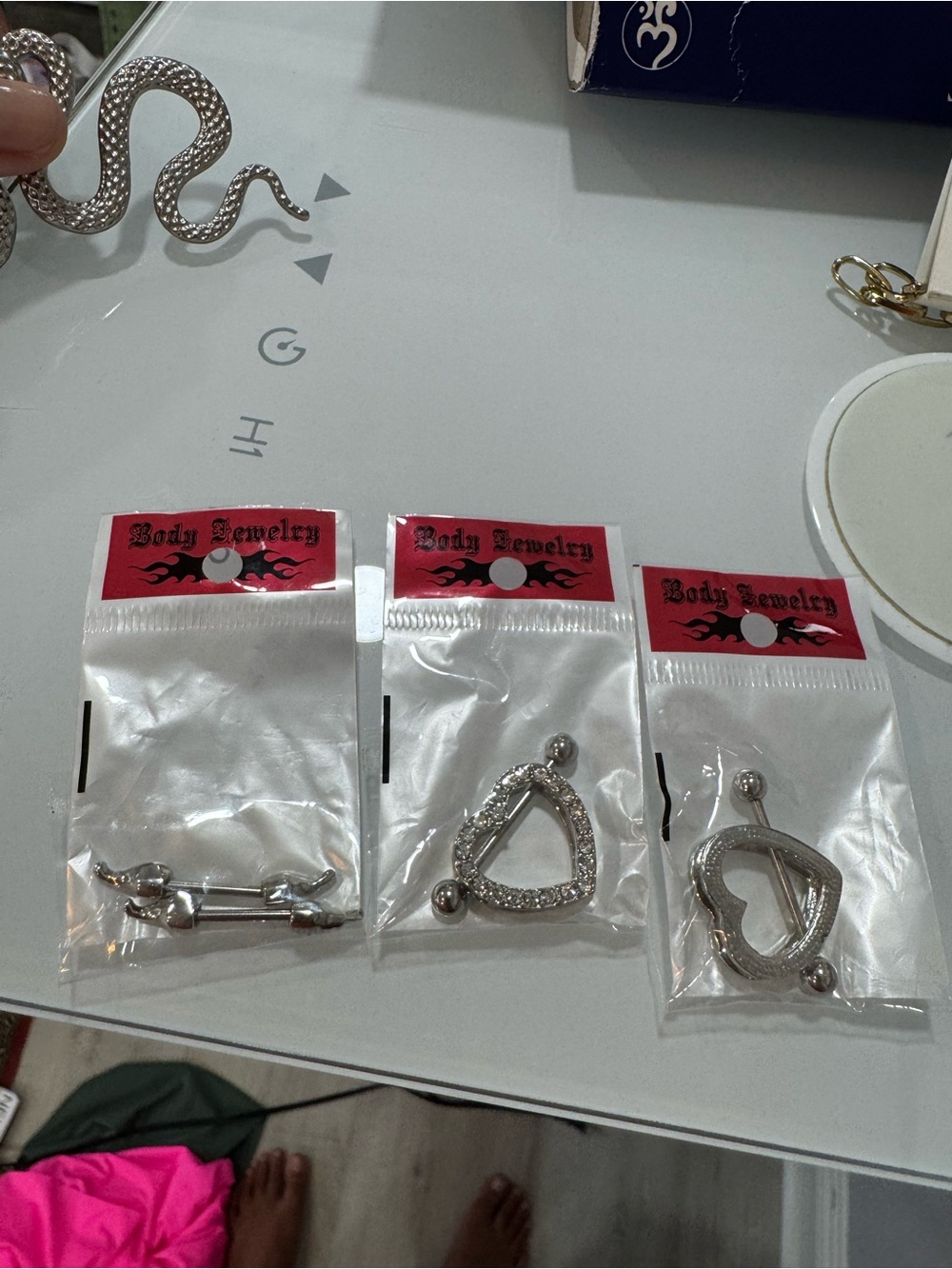 3 nipple piercing jewelry